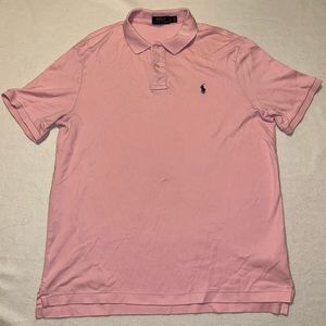 Polo Ralph Lauren Pink Men’s Polo Blue Pony Sz L EUC